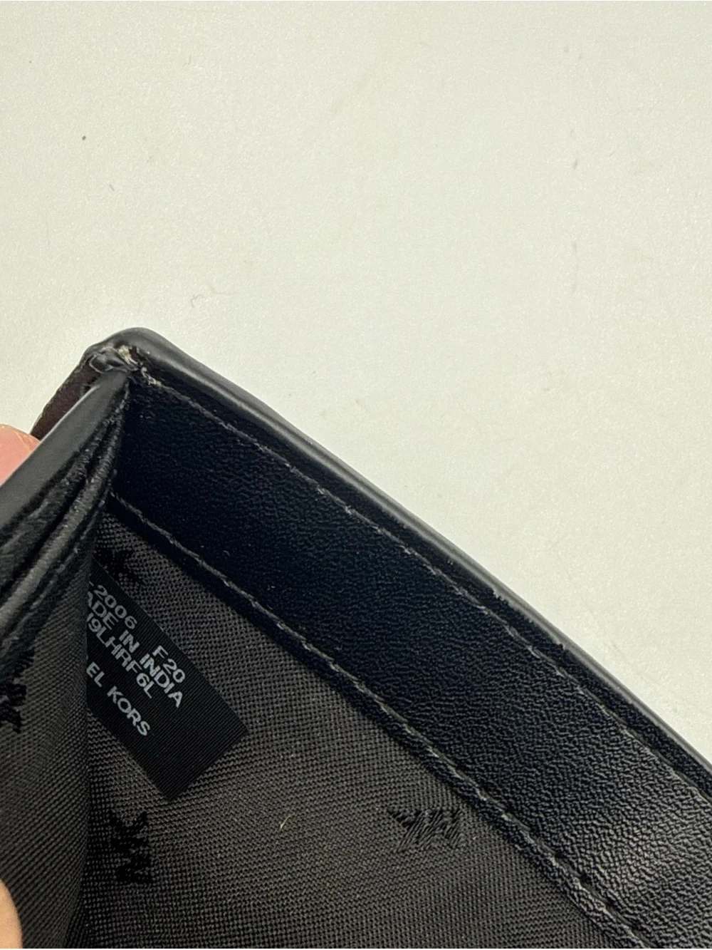 Michael Kors Black Saffiano Leather Men's Bi-Fold Wallet with Gold Logo